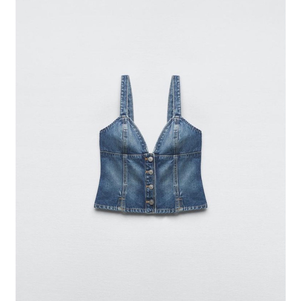 Denim Button-Up Top